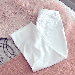 J Jill Denim size 14 white kick flare ankle jeans